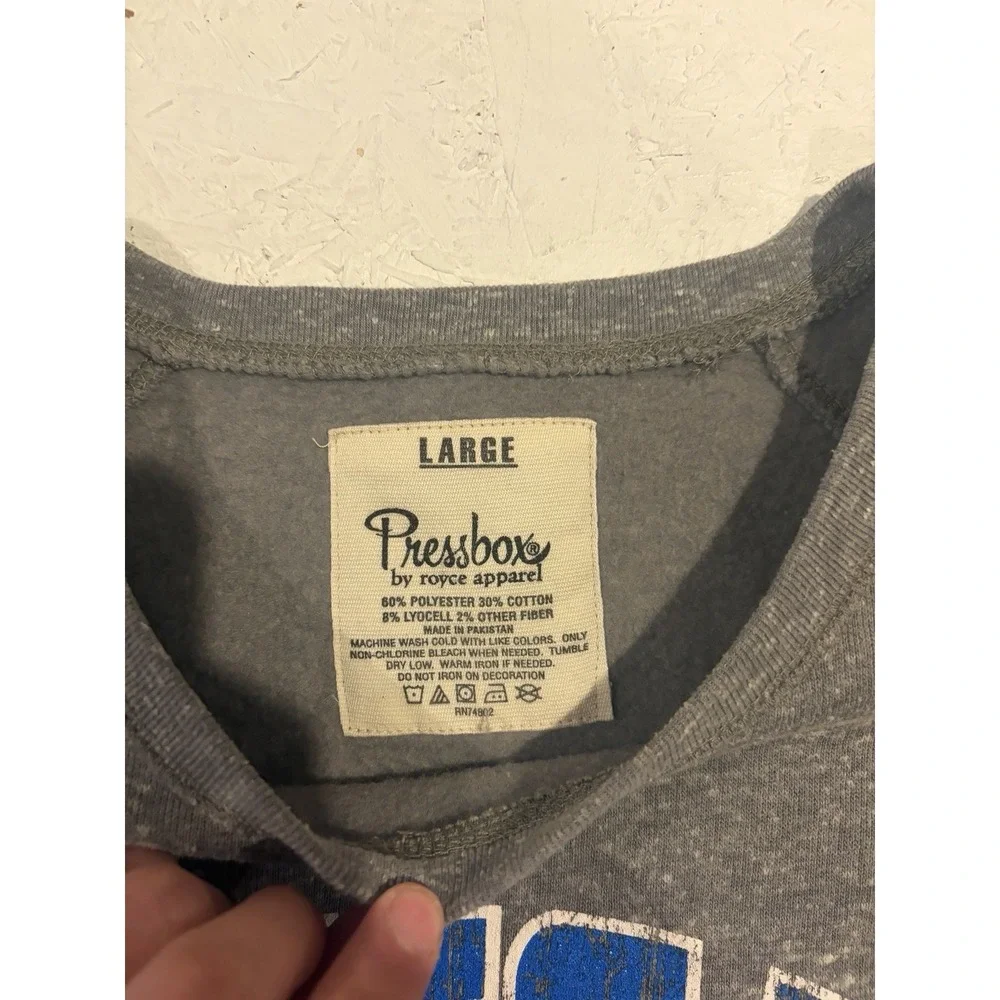 Pressbox Kansas Jayhawks Crewneck Sweatshirt Womens Large Gray Pullover Football